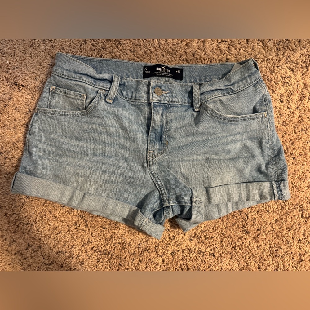 Hollister Blue Jean Shorts Distressed Cut-Off Style - Picture 1 of 2